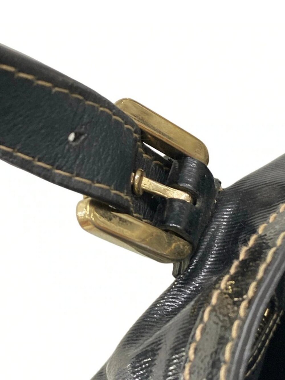 GUCCI Britt 162886 Black Coated Canvas Patent Leather Tote Bag - Picture 10 of 14